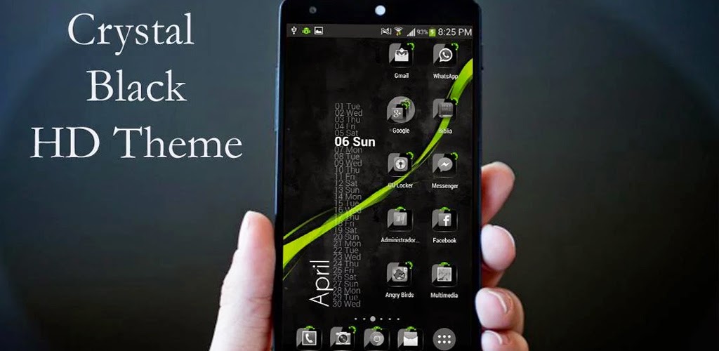 Theme Crystal Black Flat HD v12 Apkl [Android App Download]