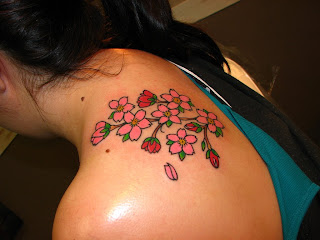 Cherry Blossom Shoulder Tattoo Design
