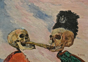 musées royaux des beaux-arts de Bruxelles  musée Fin du siècle James Ensor : squelettes se disputant un hareng-saur