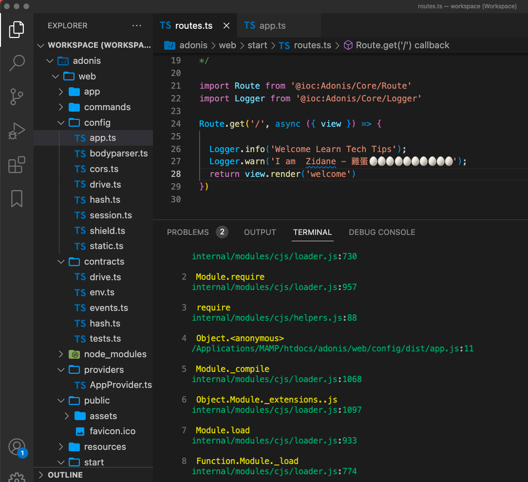 Adonisjs Laravel NODEJS framework - How to fix missing module @ioc:Adonis/Core/Env