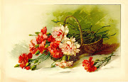 Flower Clip Art: Vintage Pink and Red Carnations Graphic from Painting Book (paintbook )