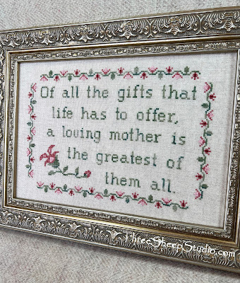 'A Loving Mother' Cross Stitch Design by Rose Clay at ThreeSheepStudio.com