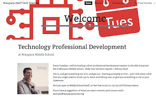 Screen shot of Technology Professional development page.