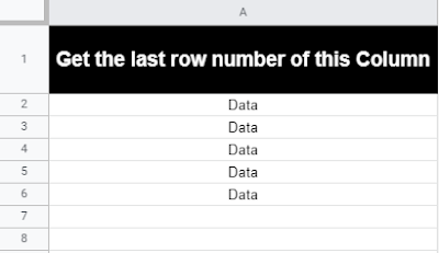 Get the last row number from a given column