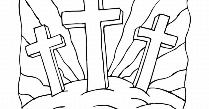 Dibujos Cristianos Para Colorear Tres Cruces Para Colorear