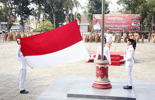 Peringati HUT Ke-67, Pemkab Lampung Selatan Gelar Upacara Bendera