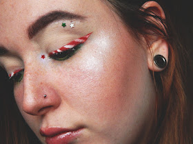 Candy Cane Inspired Holiday Makeup Look