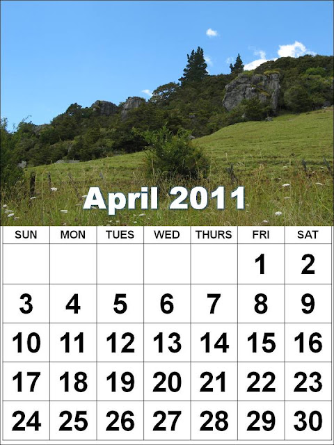 printable monthly calendar april 2011. monthly calendar april 2011.