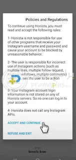 الموافقة علي سياسة استخدام تطبيق هونيستا