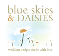 blue skies and daisies wedding invitations