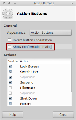 Disable action confirmation