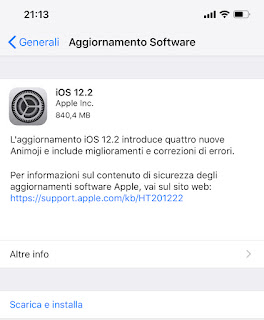 Apple rilascia ufficialmente iOS 12.2