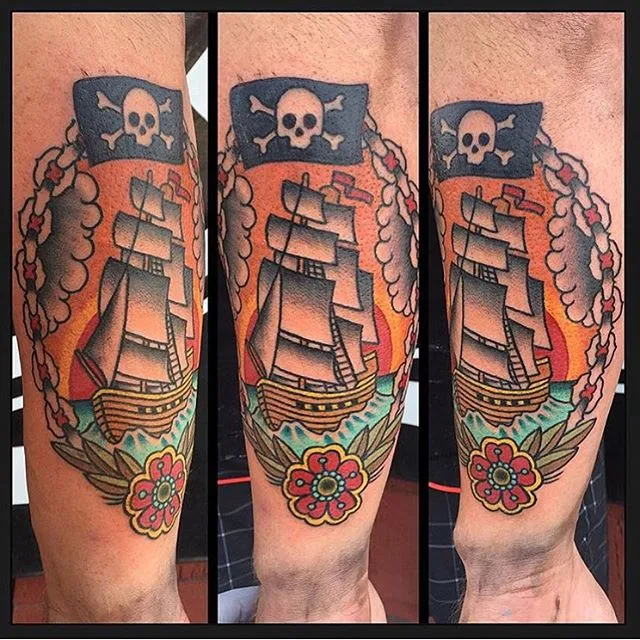 tatuajes de barco pirata