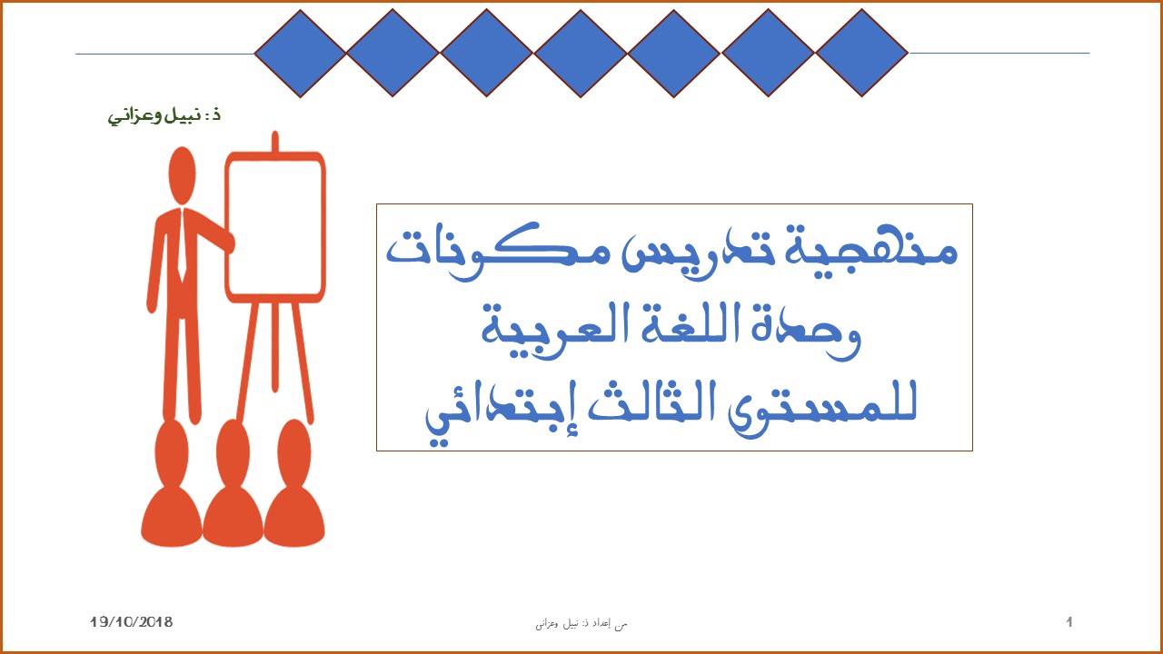 منهجية تدريس مكونات اللغة العربية الخاصة بالمستوى الثالث إبتدائي