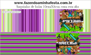 Cumpleaños de Minecraft: Etiquetas para Candy Bar para Imprimir Gratis.