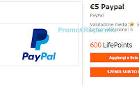 Logo Secondo premio da 5€ su PayPal in meno di 3 settimane con LifePoints