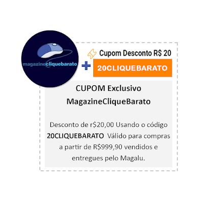 Cupom de Desconto Exclusivo MagazineCliqueBarato: 20Cliquebarato