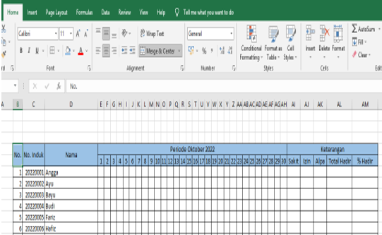 Memberikan Warna Cell di Excel