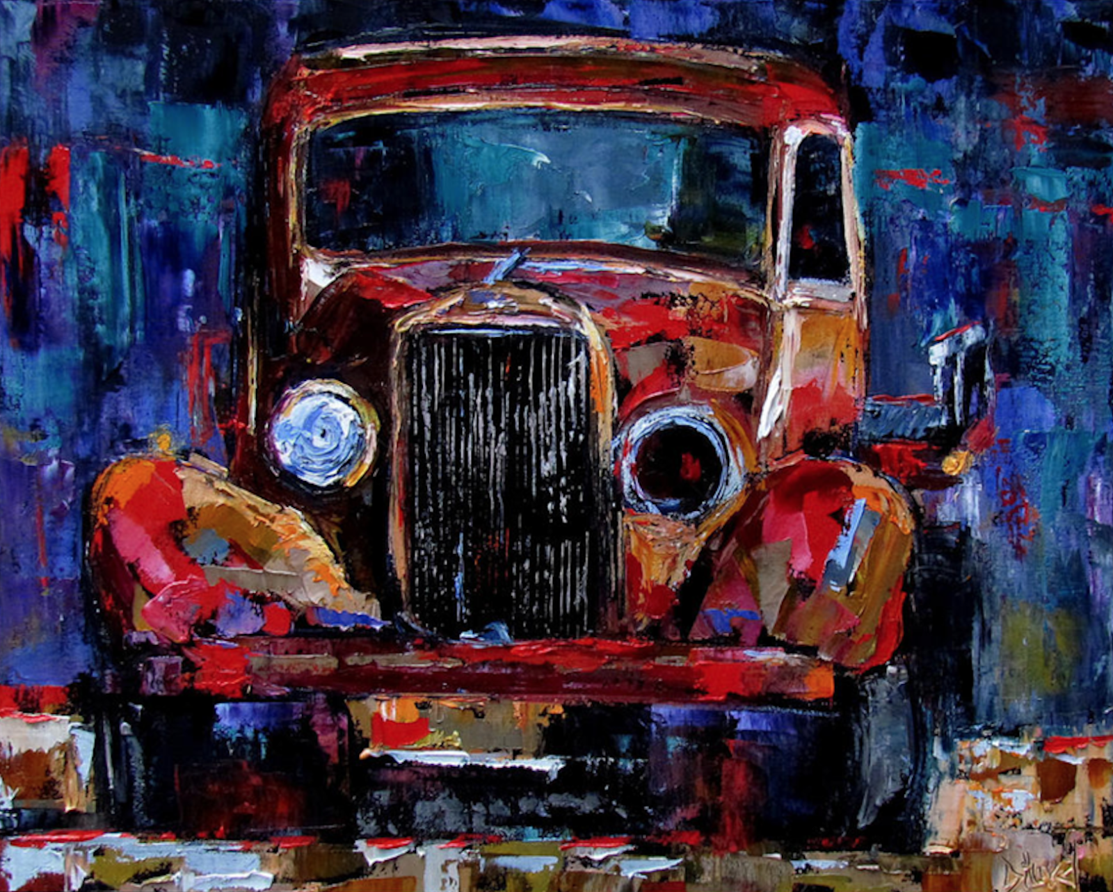 Daily Painters Abstract Gallery Old  Truck  Fine art Print 