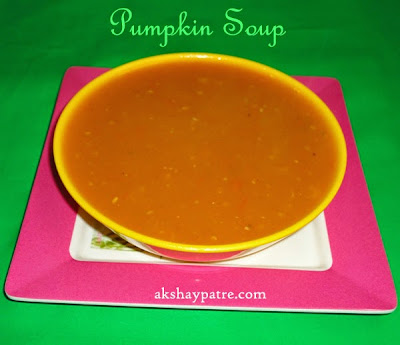 Pumpkin soup ready to serve - preparing pumpkin soup recipe