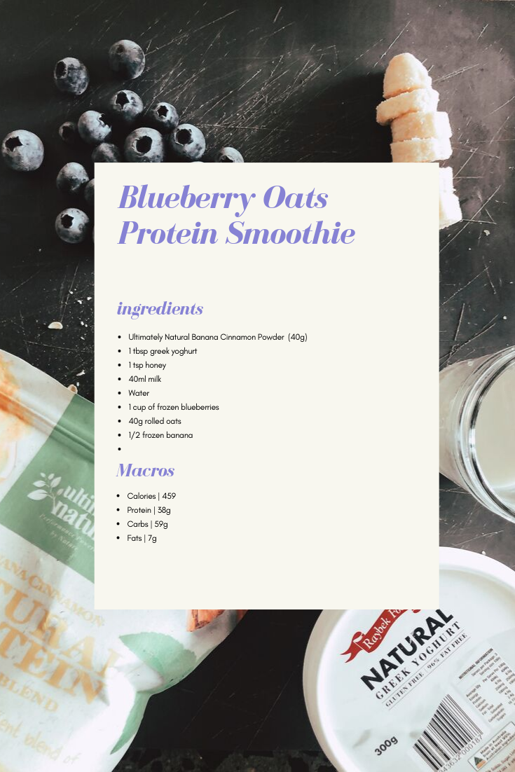 blueberry oats protein smoothie