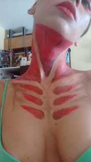 donuth, channel, annie leonhardt, SNK, attack on titan, maquillaje, body painting, titan hembre, annie, skull, 