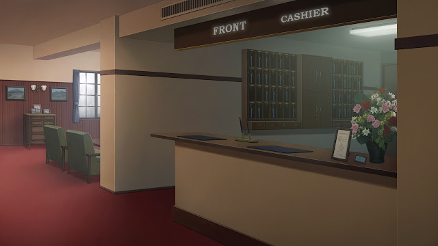 Anime Front Cashier Hotel Reception Background