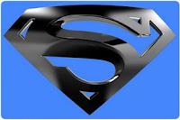 Blue and black Superman shield