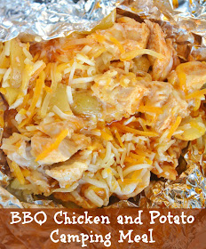 BBQ Chicken and Potato Foil Packet #camping meal.