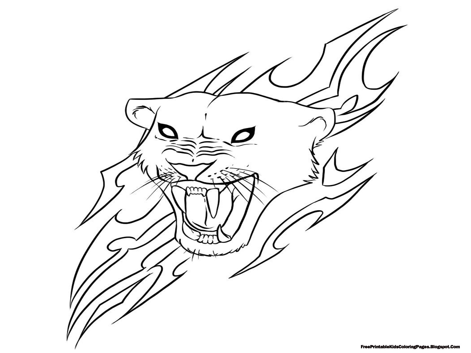 Jaguar Head With Flare Coloring Pages Printable
