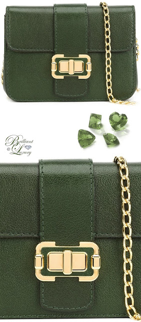 ♦Monique Lhuillier green Bianca shoulder bag #pantone #bags #green #brilliantluxury