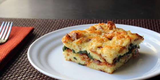 Bacon Cheddar and Spinach Strata – We’re Rocking the Breakfast Casserole 