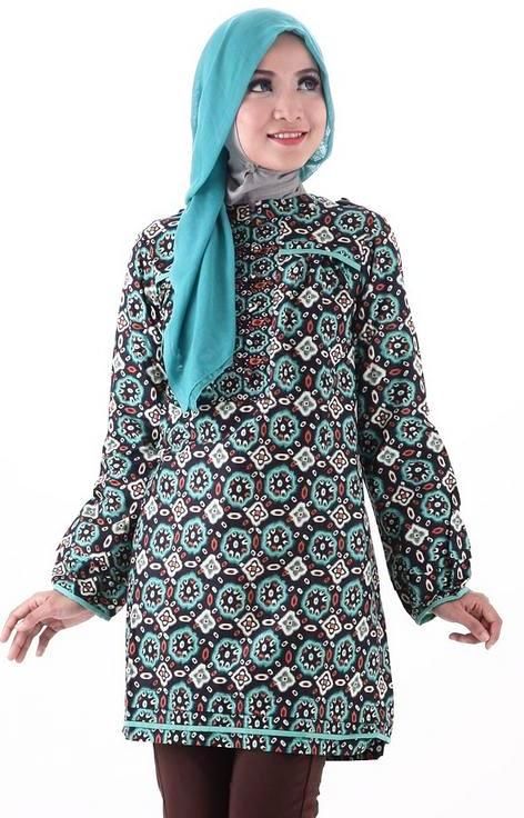  40 model  baju batik remaja  putri  muslim lengan panjang 