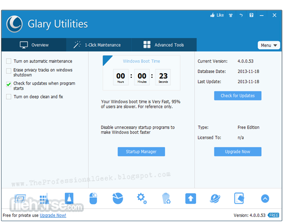 Glary Utilities pro free برنامج تنظيف