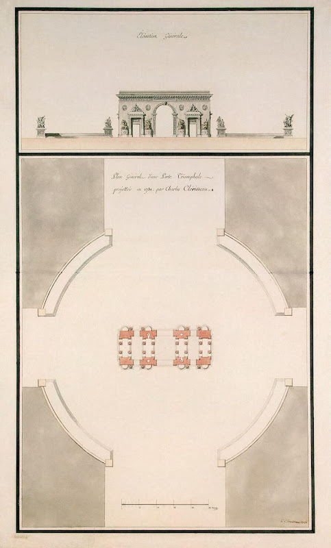 An Overall Plan for the Road from St Petersburg to Moscow by Charles-Louis Clerisseau - Architecture Drawings from Hermitage Museum