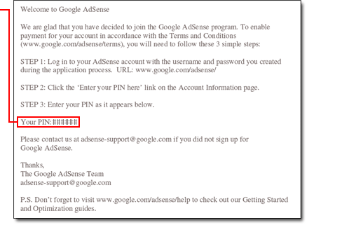 how to verify google adsense with pin