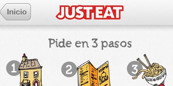 Comiendo con la app, gracias a Just Eat