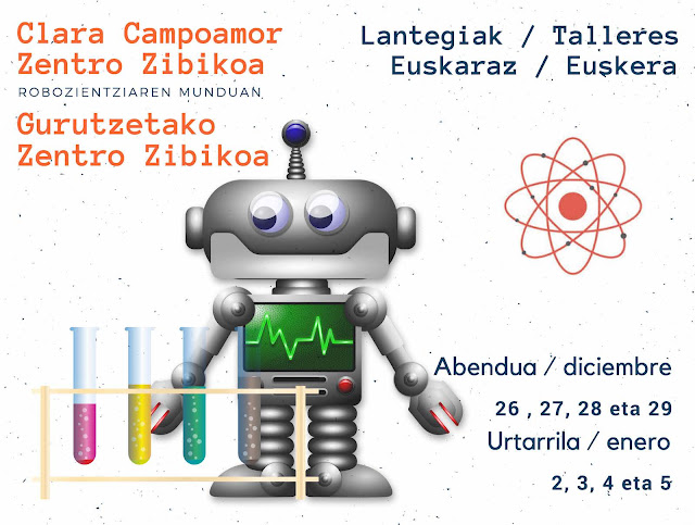 Cartel de los talleres infantiles de ciencia y robótica