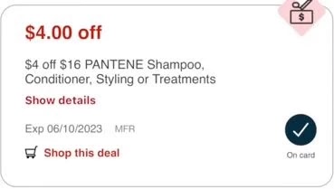 $4.00/$16 Pantene CVS crt store Coupon (Select CVS Couponers)