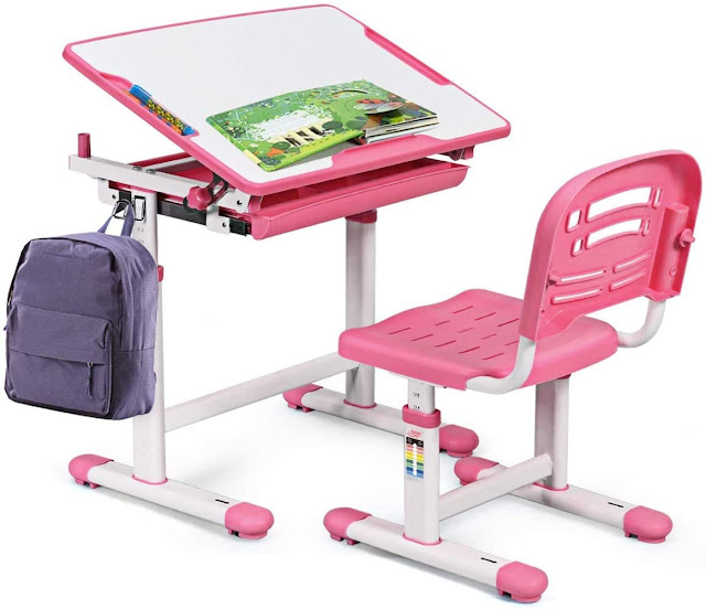 Gymax Height Adjustable Kids Desk