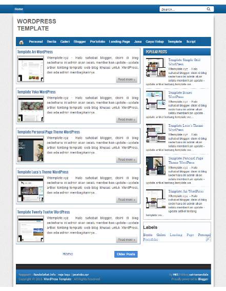 Jual Blog Niche Abadi Template Wordpress Murah