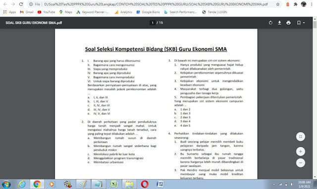 Contoh soal ujian P3K untuk guru ekonomi SMA lengkap beserta jawabannya