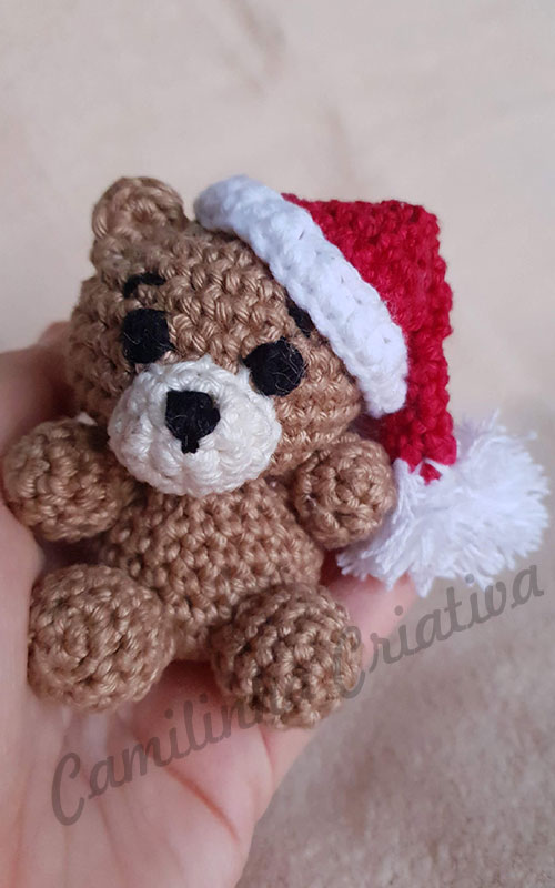 Receita grátis - Amigurumi - Ursinho (papai) Noel