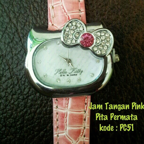 Jam Tangan Hello Kitty Murah Grosir Ecer Pita Permata Pink