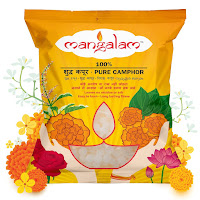 "MANGALAM Camphor Pouch (500g Big Round) - Natural Solution for Dandruff Relief"