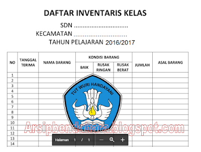 Contoh Format administrasi  Guru kelas Format Excel 2016-2017 | Arsip Bendahara