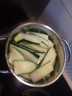 cuisson des lamelles de courgettes