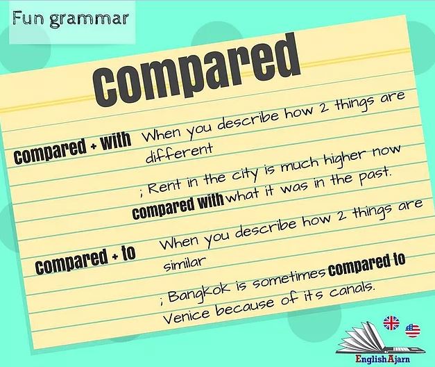 compared to and compared with English grammar