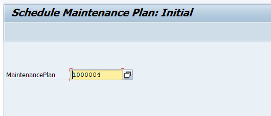 Maintenance Plan Scheduling