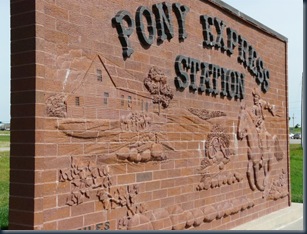 Pony Express Station Monument - brick relief 